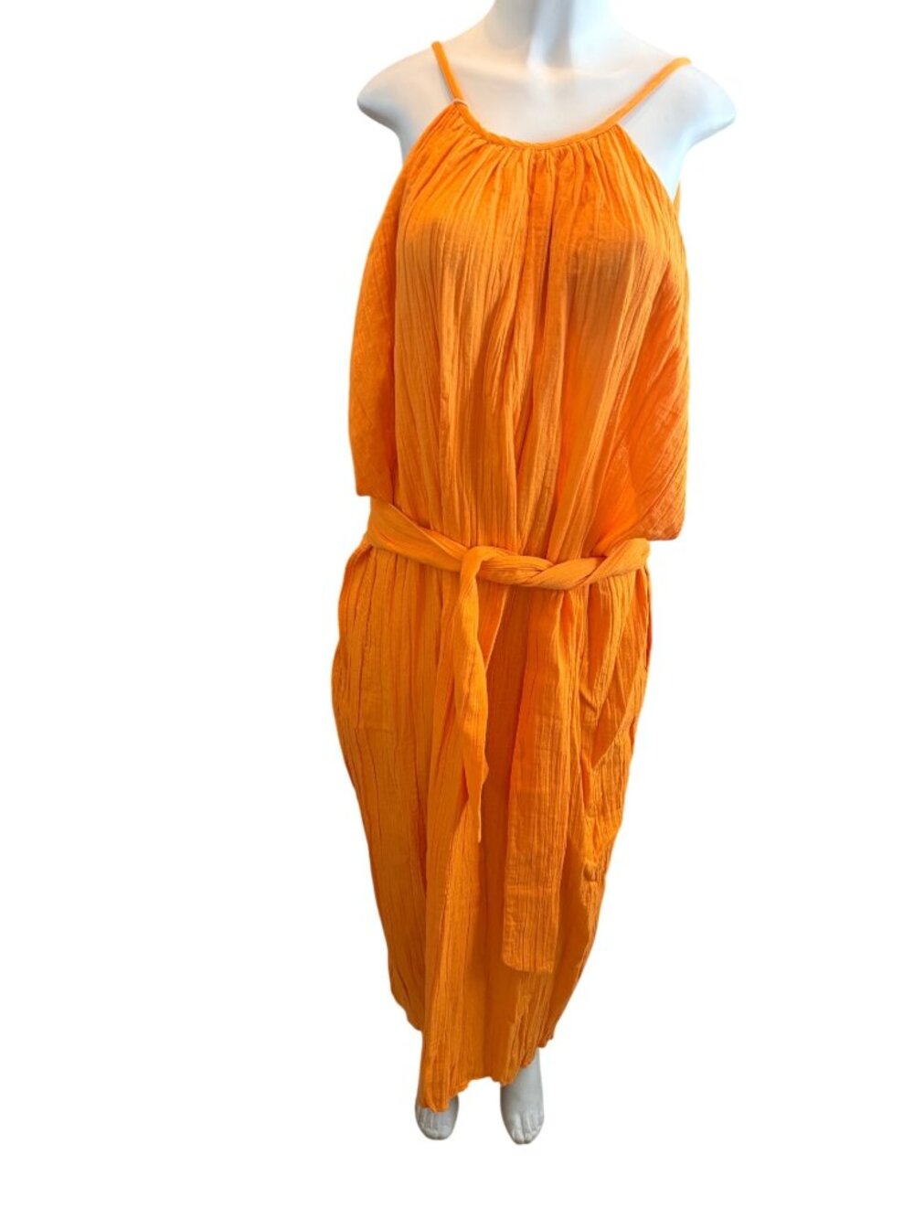 Mara Hoffman Sydney Fair Trade Maxi Dress Organic Cotton Bright Orange